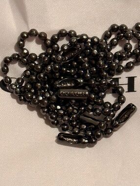 Coach Silver Gunmetal Branded Modern Hangtag Tag Ball Chain